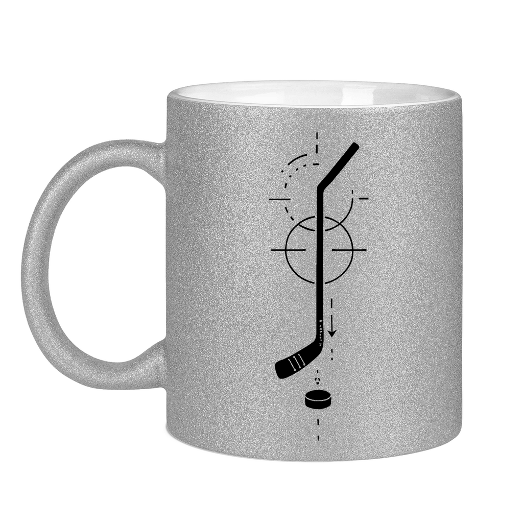 Glitzertasse HOCKEYSTICK MODERN