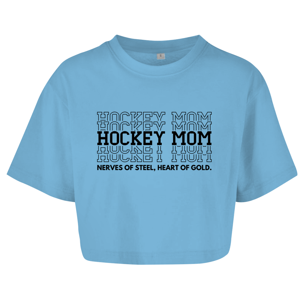 Ladies Crop Top HOCKEYMOM NERVES & HEART