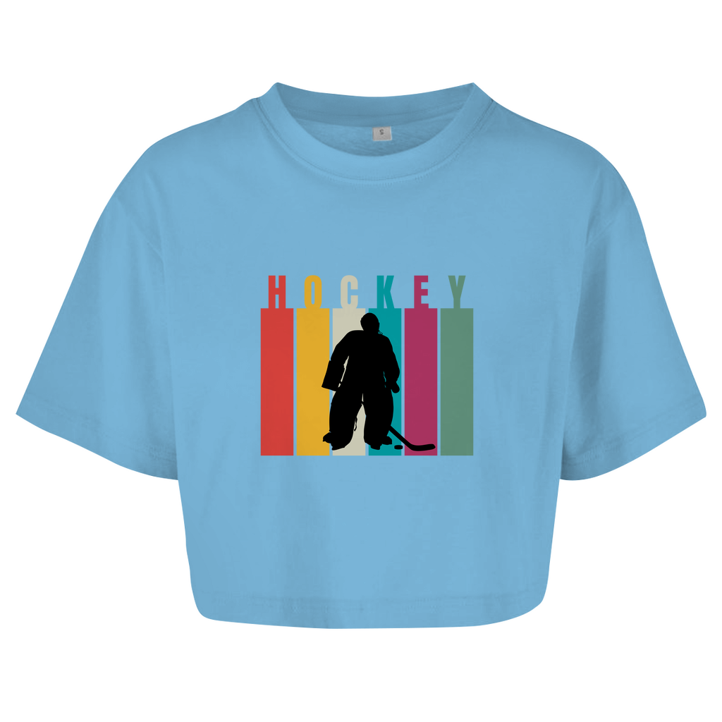 Ladies Crop Top COLOURFUL HOCKEY GOALIE