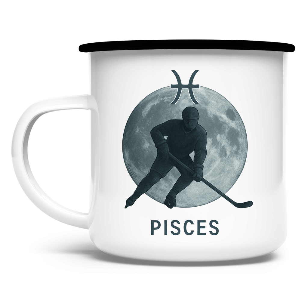 Emaille Tasse STERNZEICHEN PISCES / FISCH