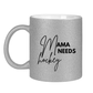 Glitzertasse MAMA NEEDS HOCKEY