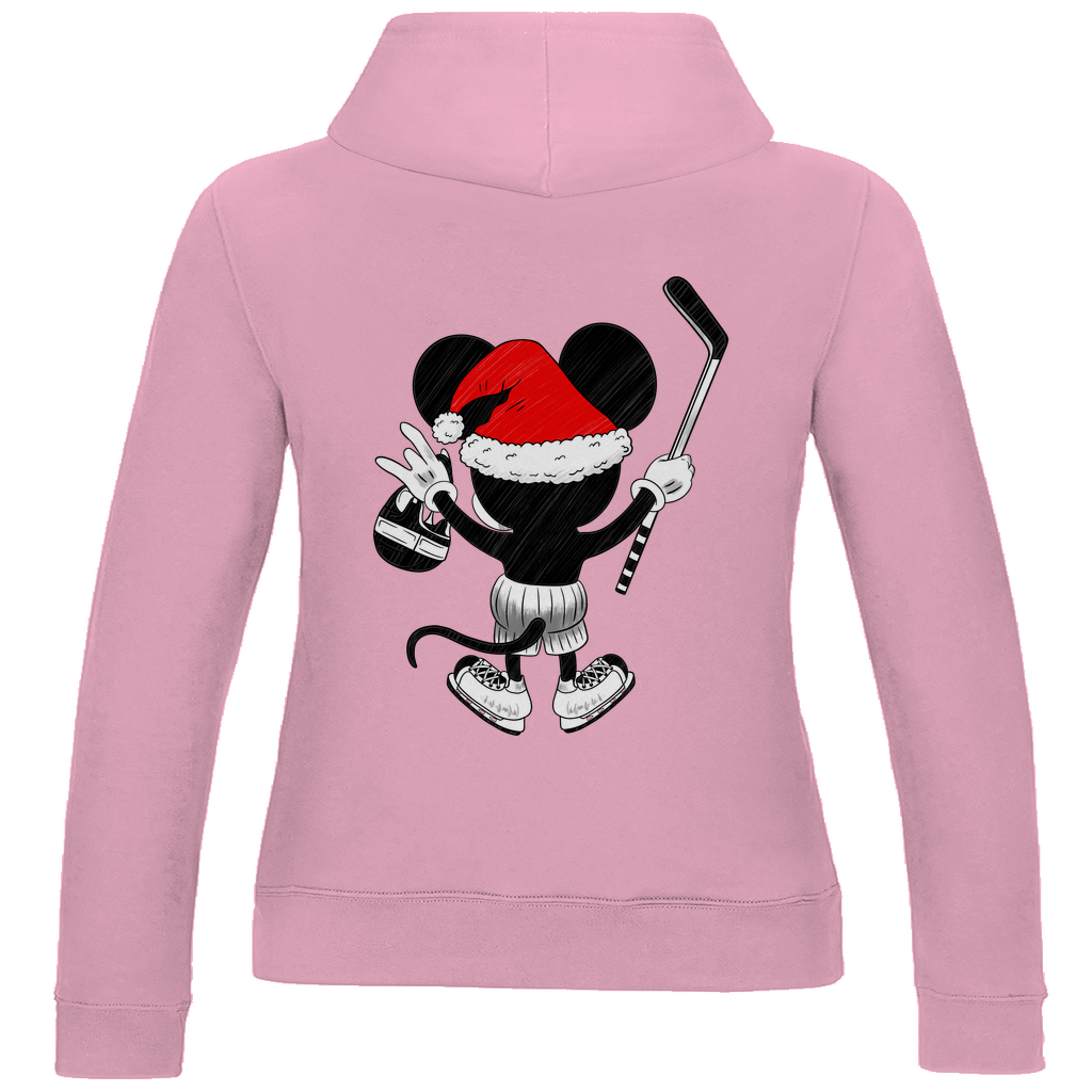 Ladies Hoodie HOCKEY-SANTA-MOUSE (back)