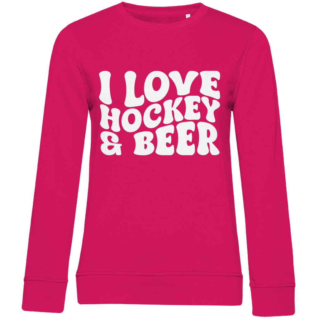 Ladies Sweatshirt I LOVE HOCKEY & BEER