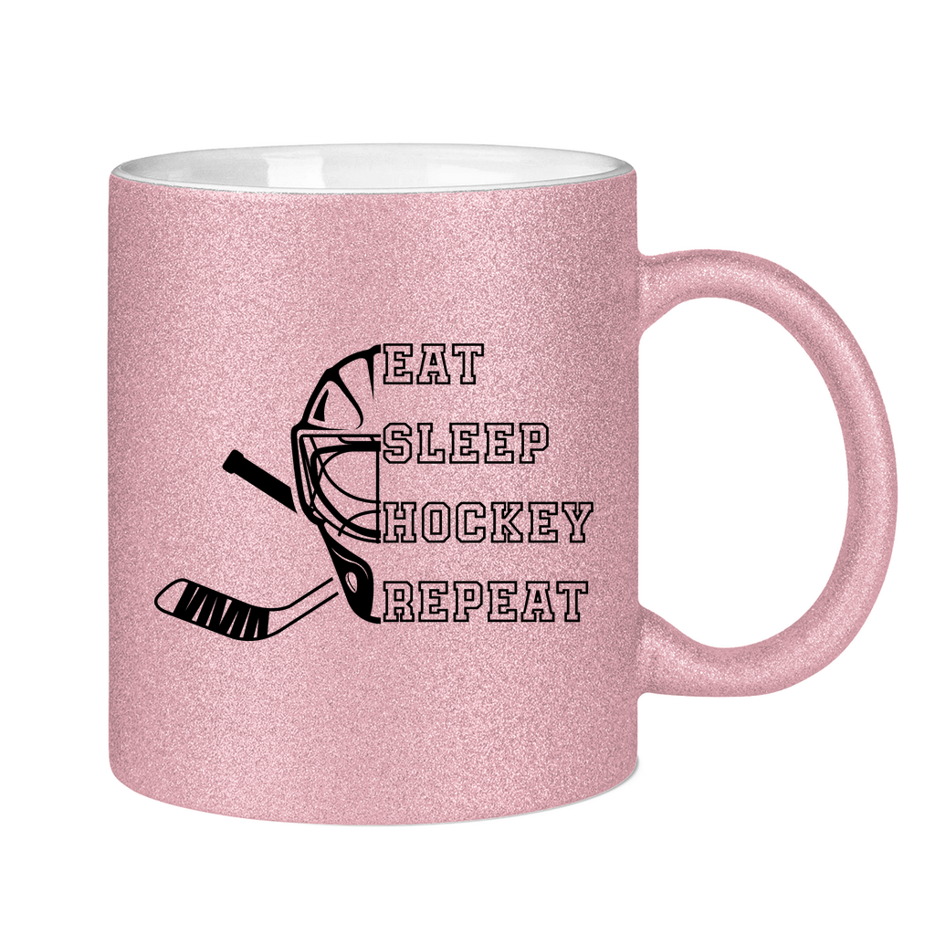 Glitzertasse EAT, SLEEP GOALIE