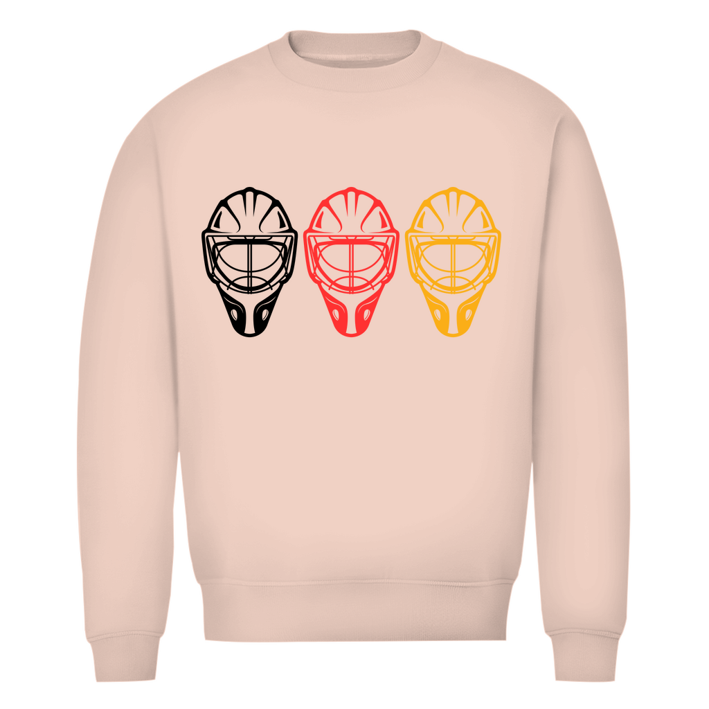Unisex Sweatshirt GOALIE MASKE SCHWARZ-ROT-GOLD