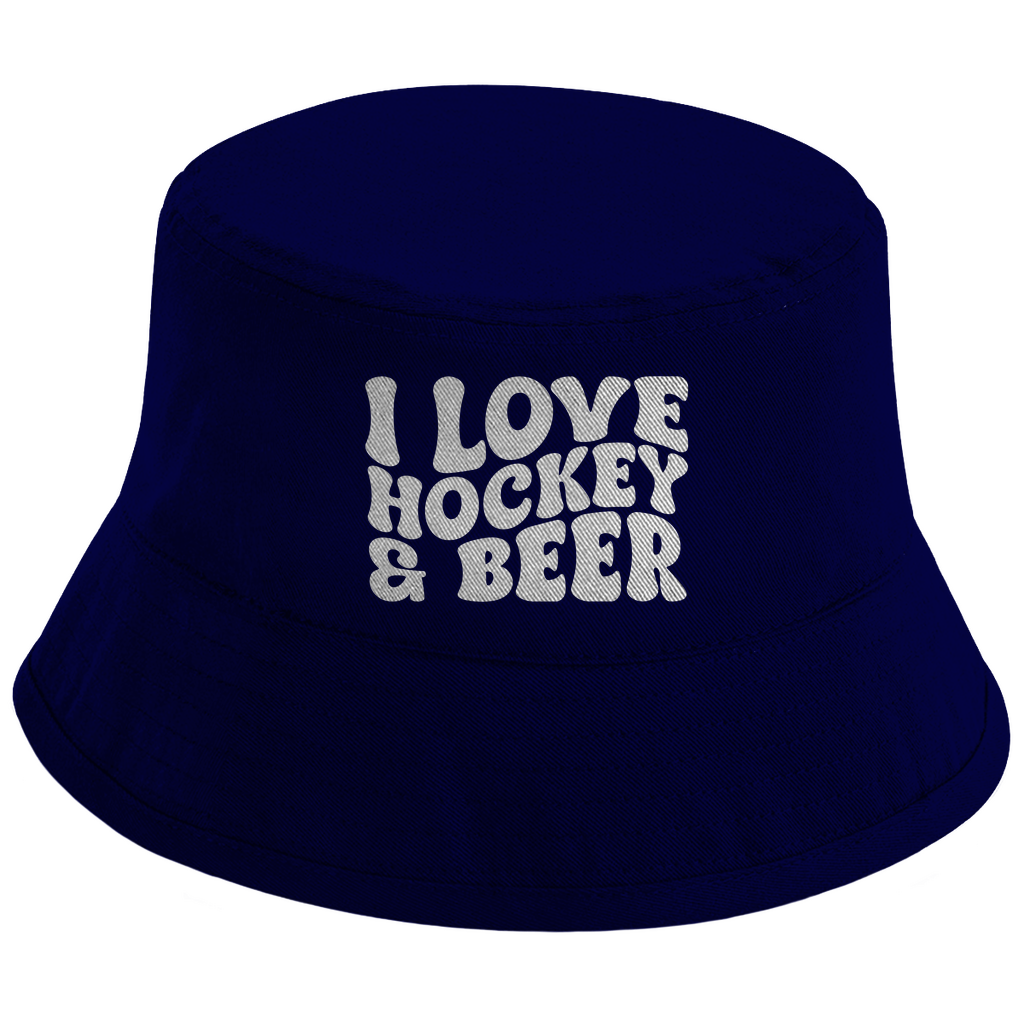 Bucket Hat I LOVE HOCKEY & BEER