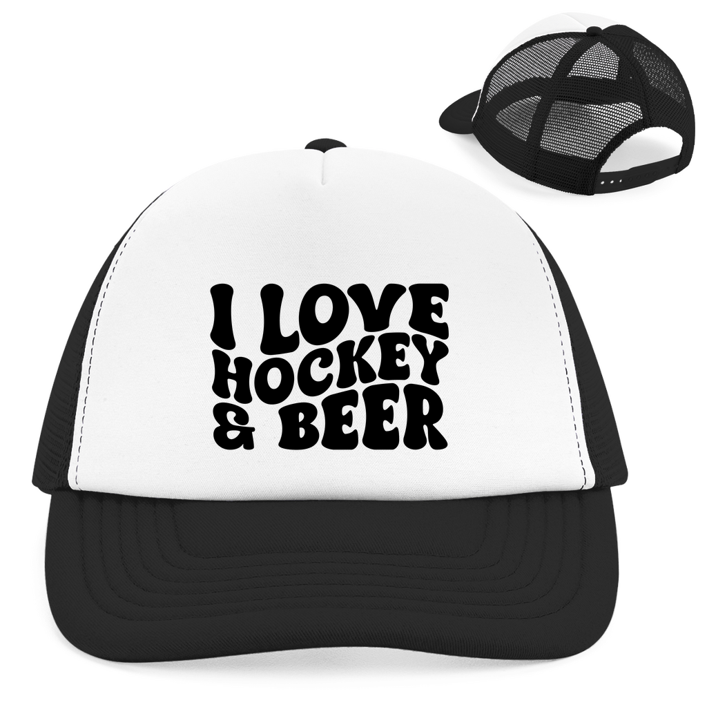 Retro Cap I LOVE HOCKEY & BEER