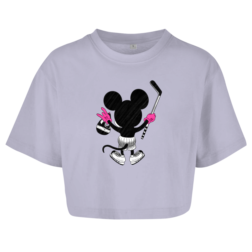 Ladies Crop Top HOCKEYMOUSE PINK