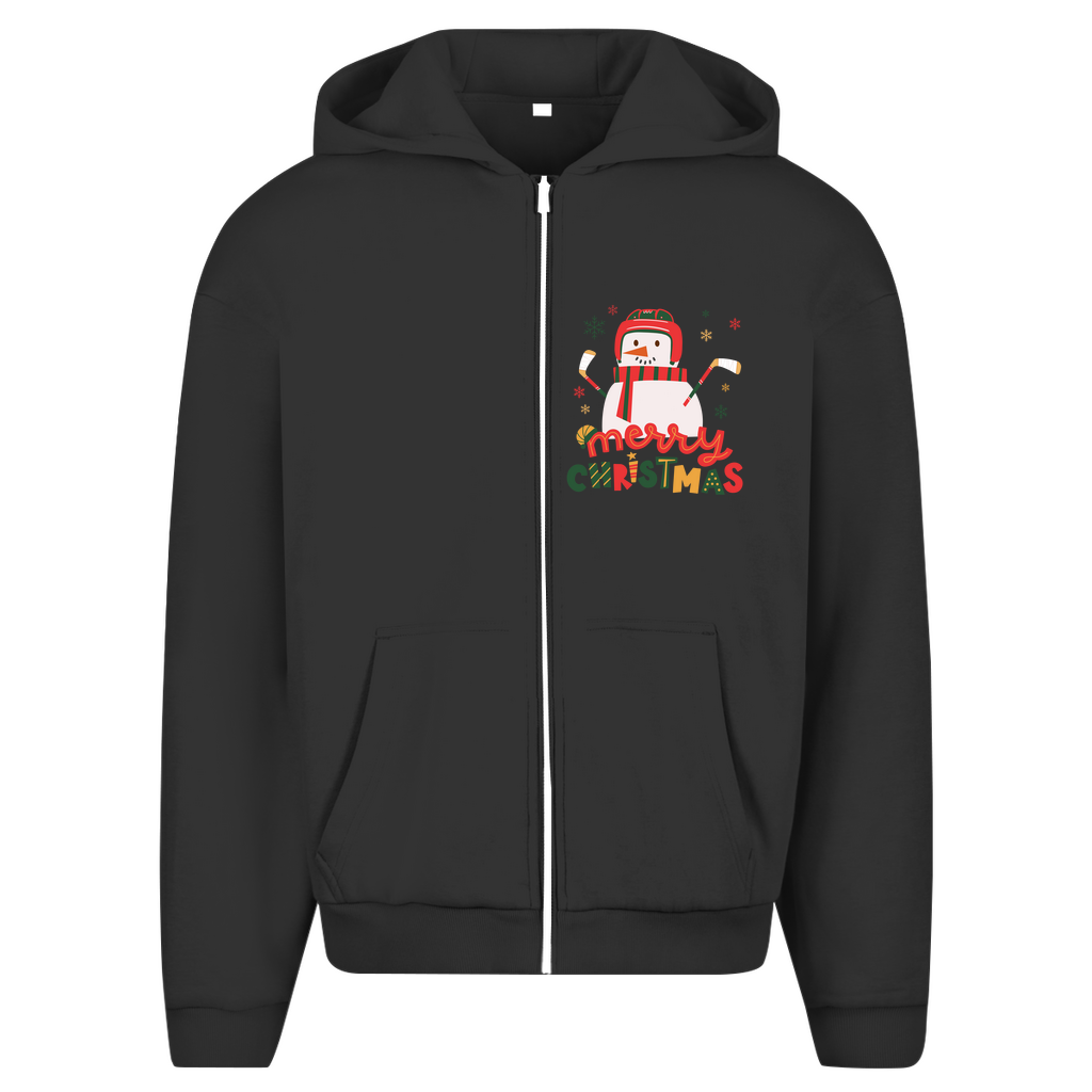Oversize Zipper HOCKEY SNOWMAN (front&back)