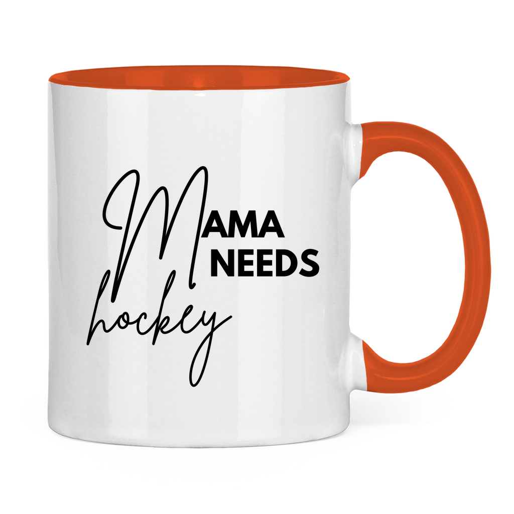 Tasse zweifarbig MAMA NEEDS HOCKEY