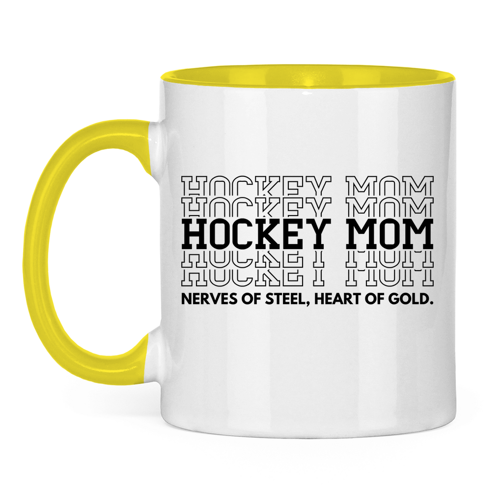 Tasse zweifarbig HOCKEYMOM NERVES & HEART