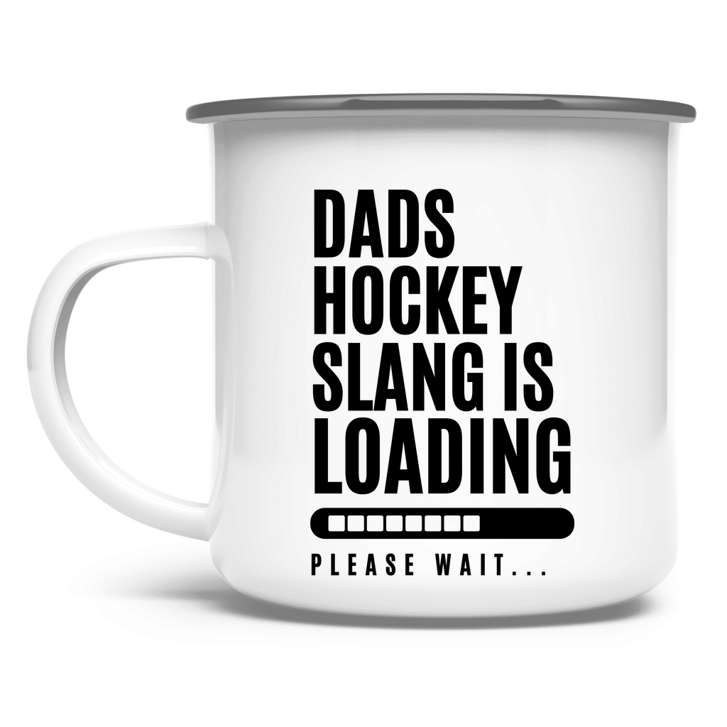 Emaille Tasse HOCKEYDADS SLOGAN