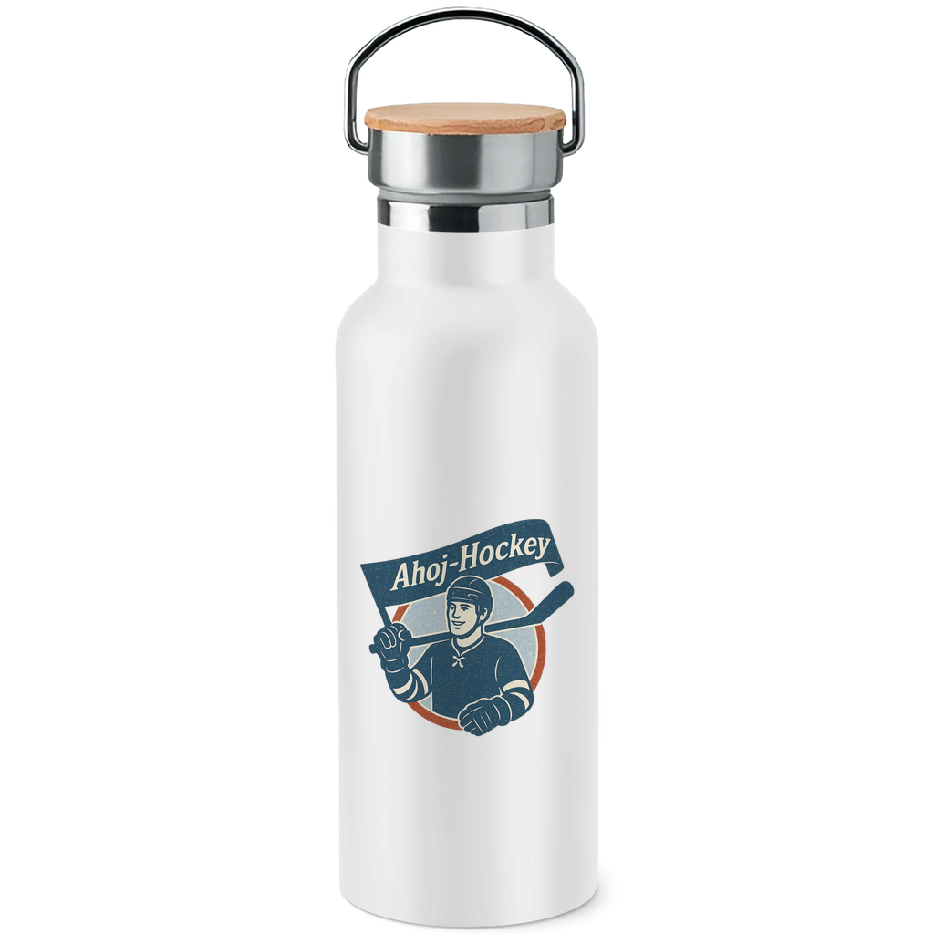 Edelstahl-Trinkflasche AHOJ-HOCKEY VINTAGE