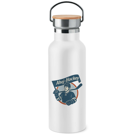 Edelstahl-Trinkflasche AHOJ-HOCKEY VINTAGE