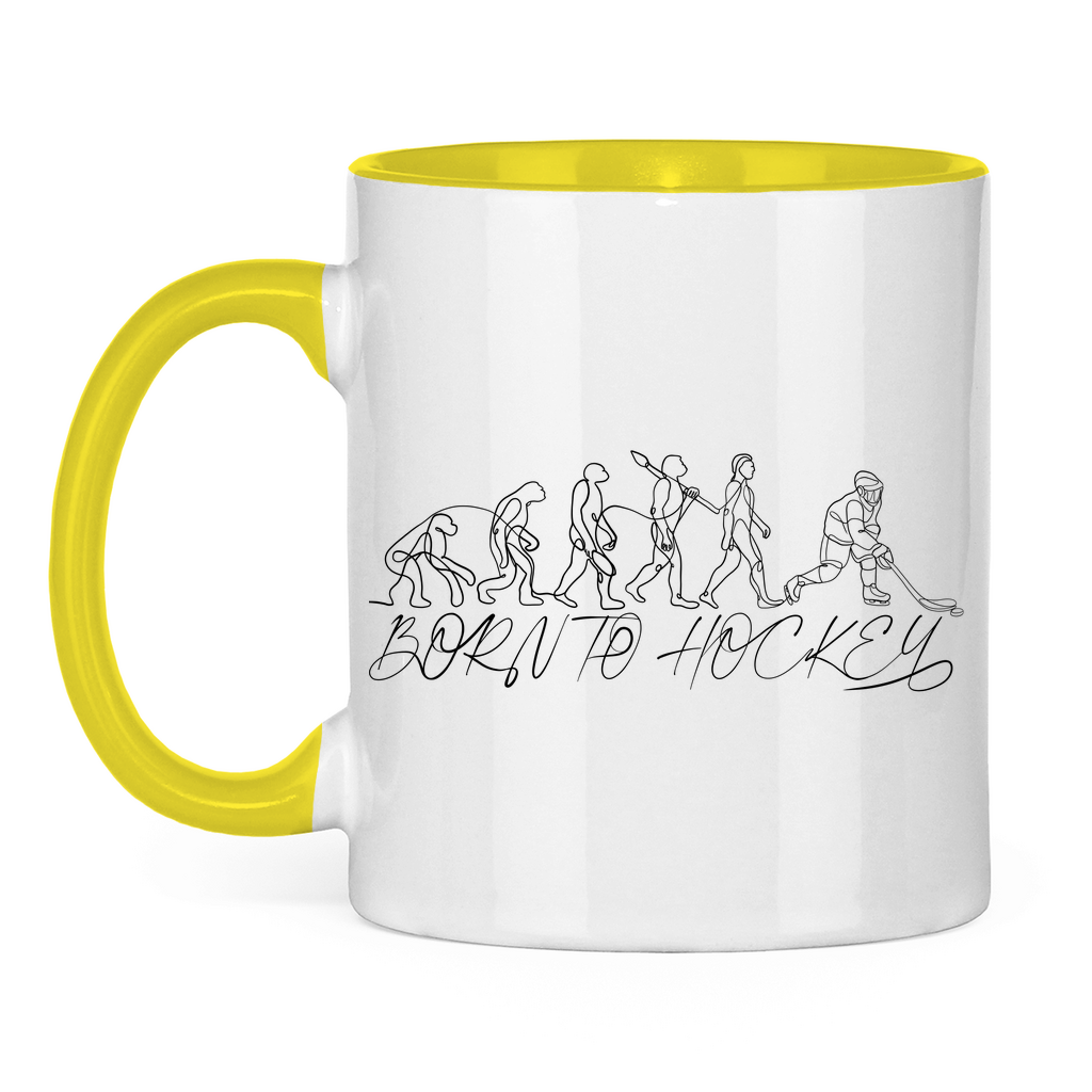 Tasse zweifarbig BORN TO HOCKEY EVULUTION
