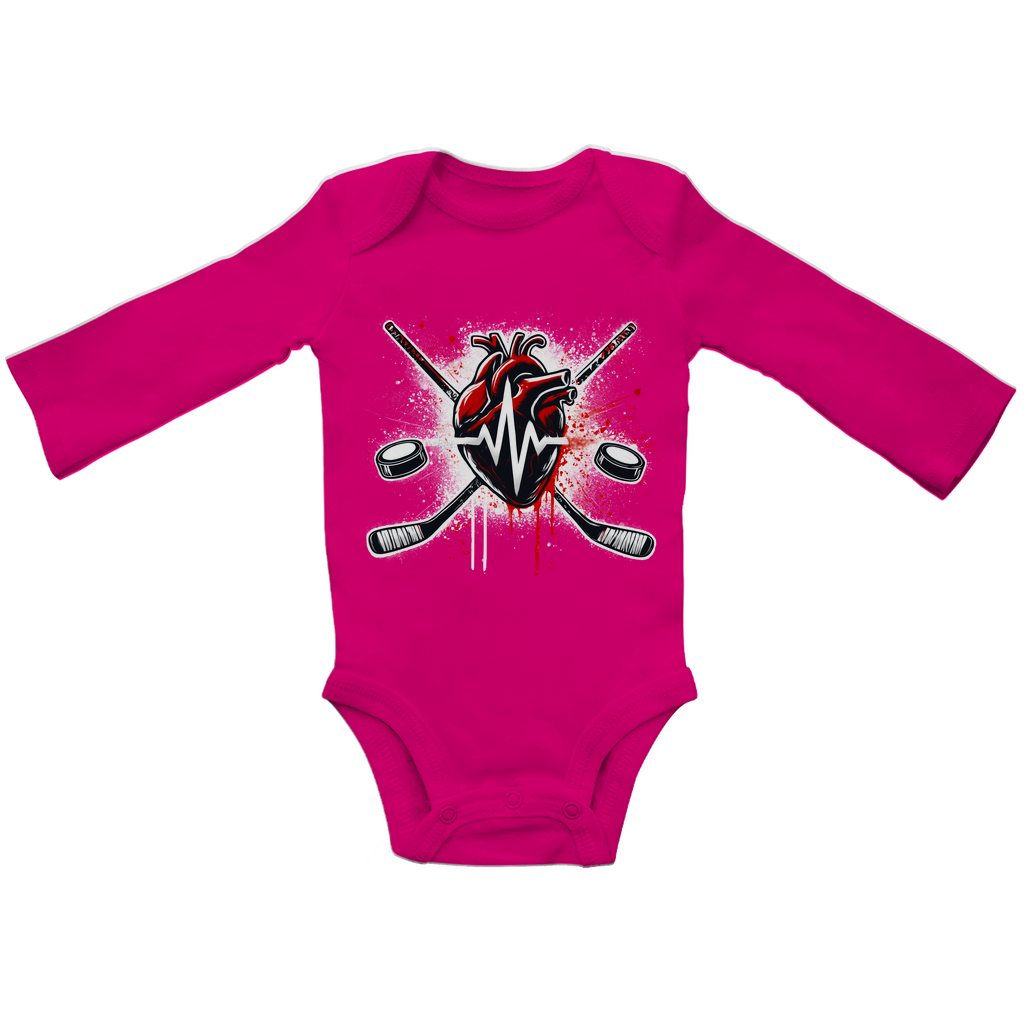 Babybody Langarm  HOCKEY HEARTBEAT