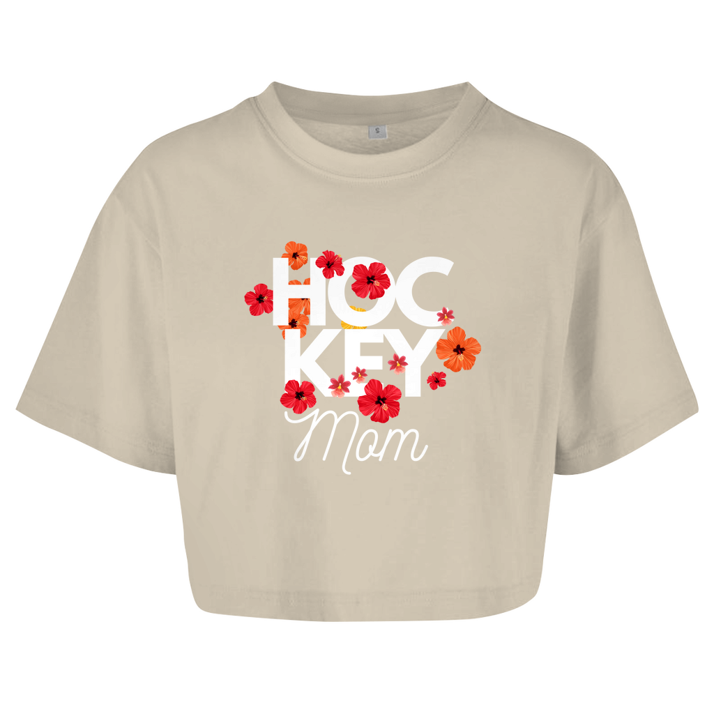 Ladies Crop Top HOCKEYMOM FLOWERS