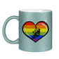 Glitzertasse RAINBOW SKATE HEART