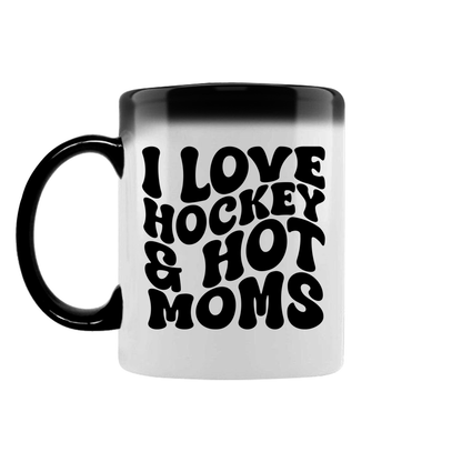 Zaubertasse I LOVE HOCKEY & HOT MOMS