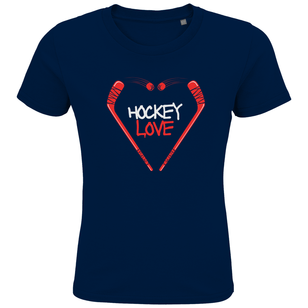 Kids T-Shirt HOCKEYLOVE STICKHEART