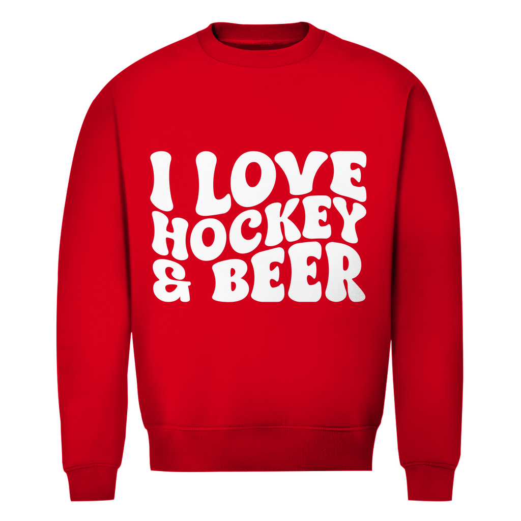 Unisex Sweatshirt  I LOVE HOCKEY & BEER