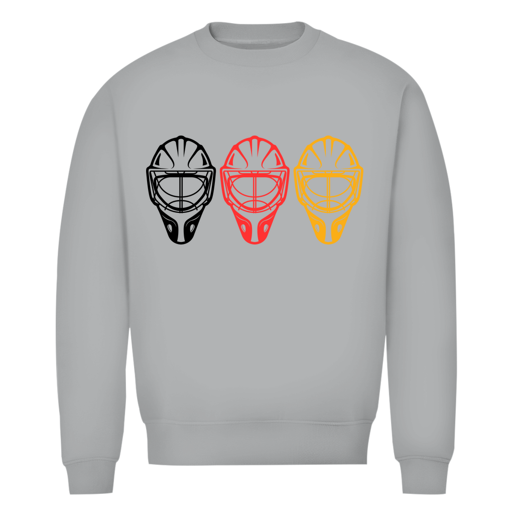 Unisex Sweatshirt GOALIE MASKE SCHWARZ-ROT-GOLD
