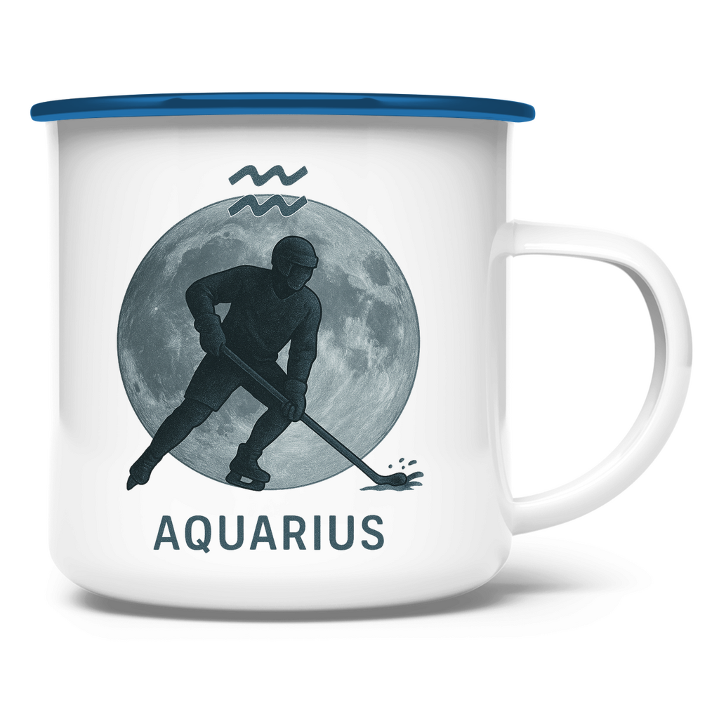 Emaille Tasse STERNZEICHEN AQUARIUS / WASSERMANN