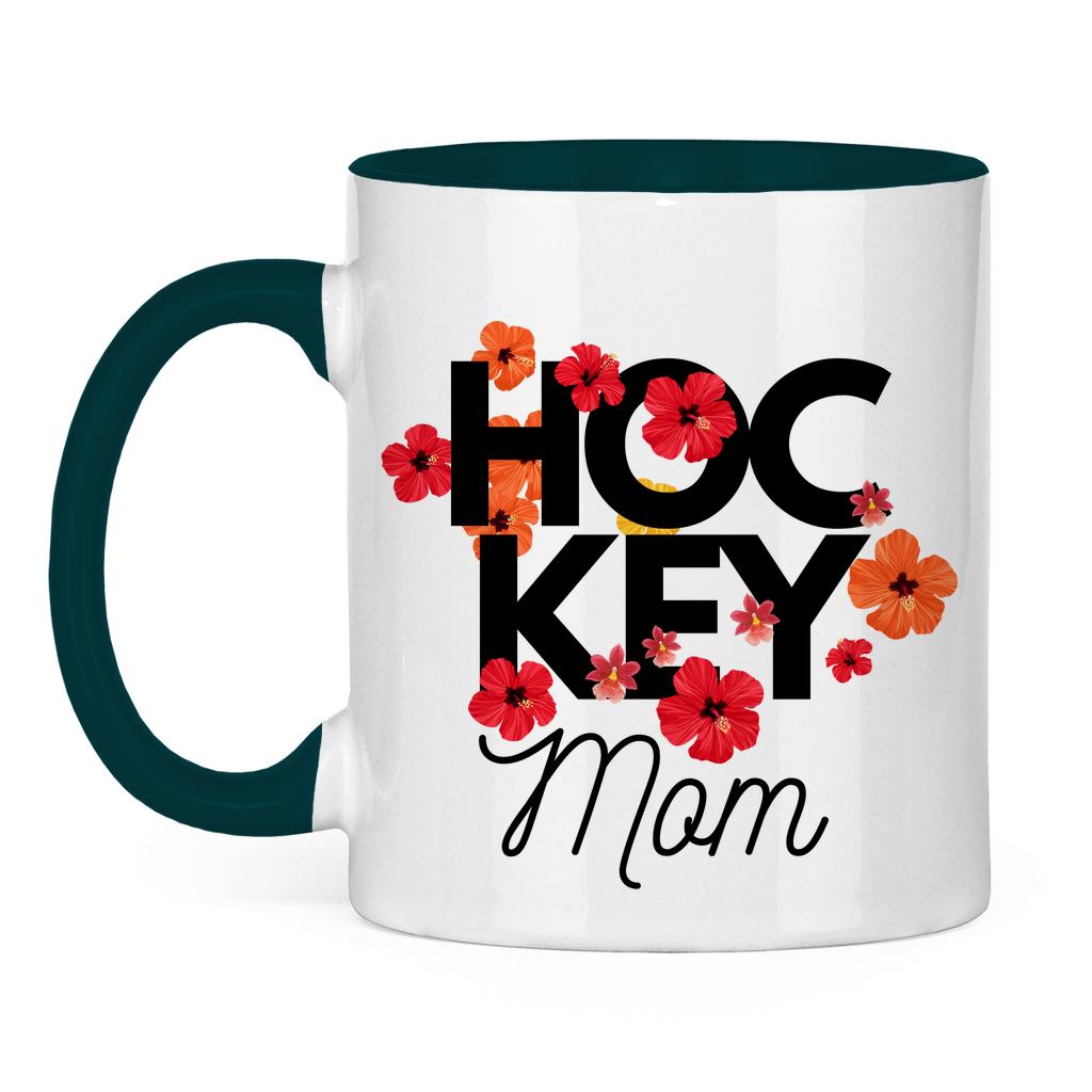 Tasse zweifarbig HOCKEY MOM FLOWERS
