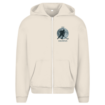 Oversize Zipper STERNZEICHEN AQUARIUS / WASSERMANN(front&back)