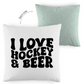 Kopfkissen zweifarbig  I LOVE HOCKEY & BEER