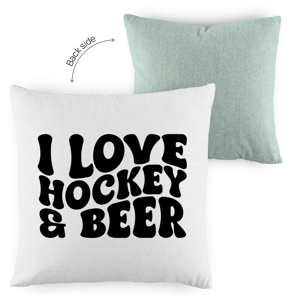 Kopfkissen zweifarbig  I LOVE HOCKEY & BEER