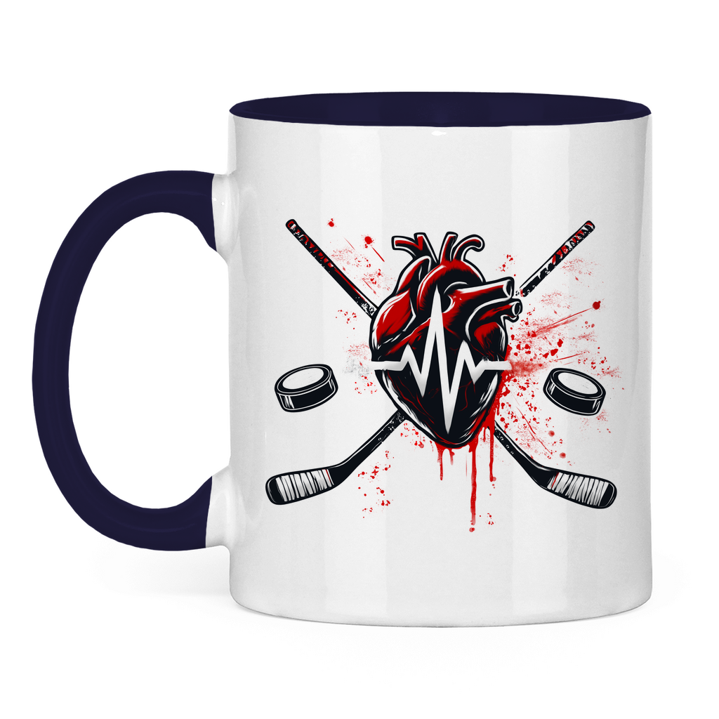 Tasse zweifarbig HOCKEY HEARTBEAT