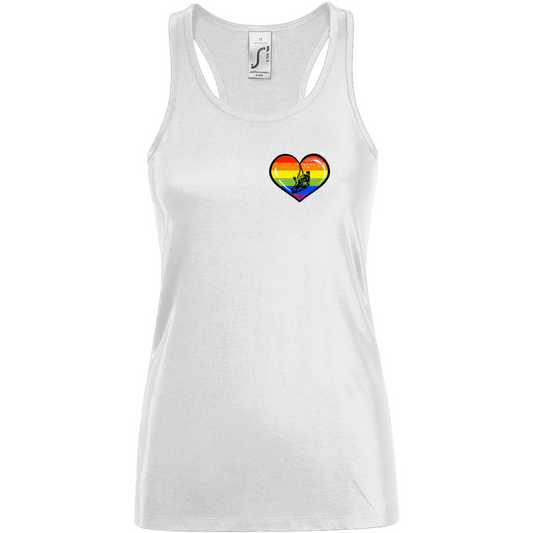 Ladies Tank Top RAINBOW SKATE HEART