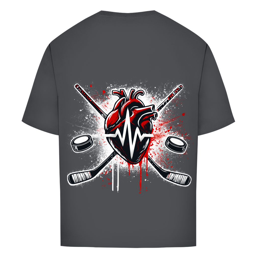 Oversize T-Shirt HOCKEY HEARTBEAT (back)