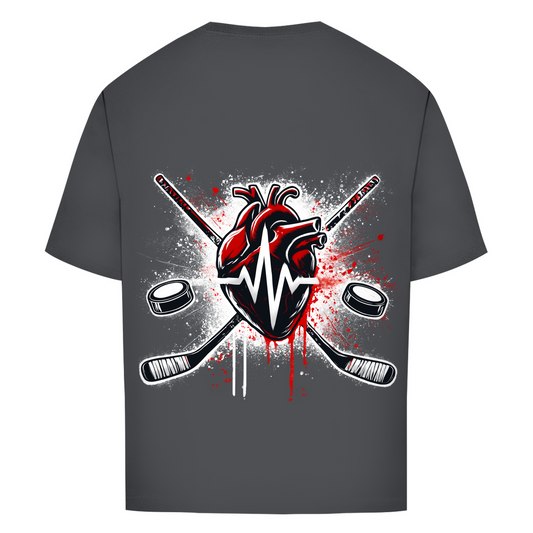 Oversize T-Shirt HOCKEY HEARTBEAT (back)