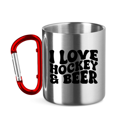 Edelstahltasse  I LOVE HOCKEY & BEER