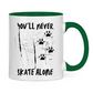 Tasse zweifarbig NEVER SKATE ALONE