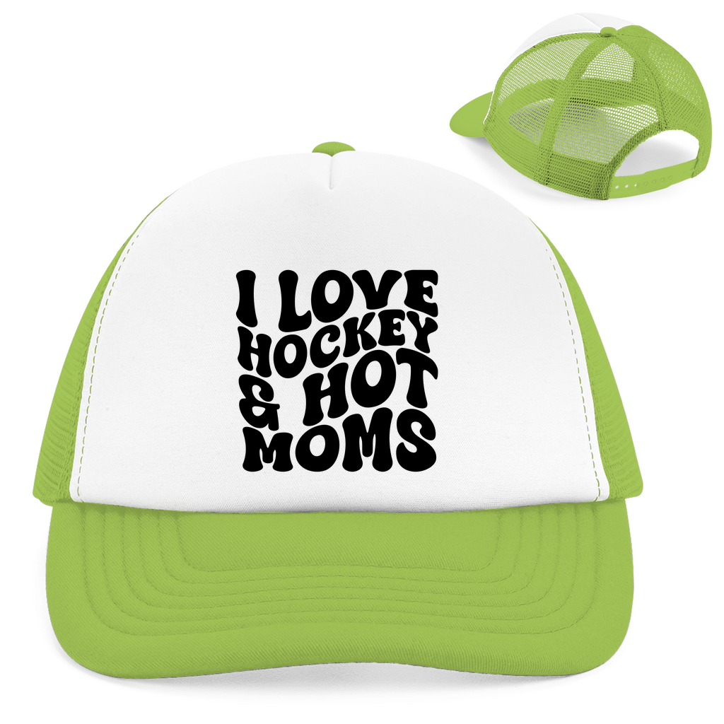 Retro Cap I LOVE HOCKEY & HOT MOMS