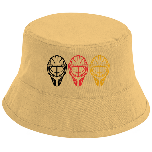 Bucket Hat TEAM GOALIE MASKE SCHWARZ-ROT-GOLD