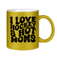 Glitzertasse I LOVE HOCKEY & HOT MOMS