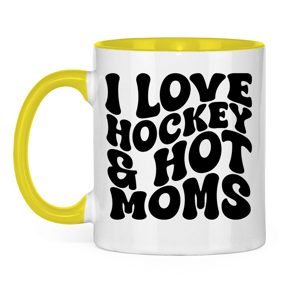 Tasse zweifarbig I LOVE HOCKEY & HOT MOMS