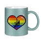 Glitzertasse RAINBOW SKATE HEART