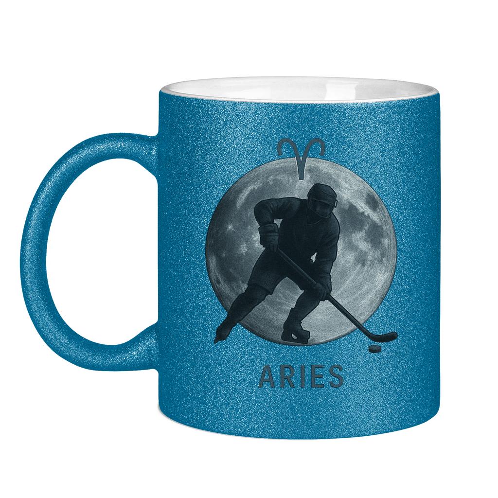 Glitzertasse STERNZEICHEN ARIES / WIDDER