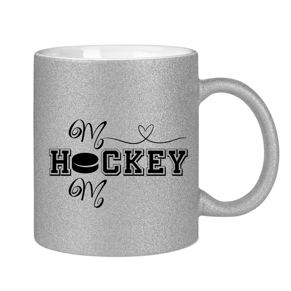 Glitzertasse HOCKEY MOM HEART