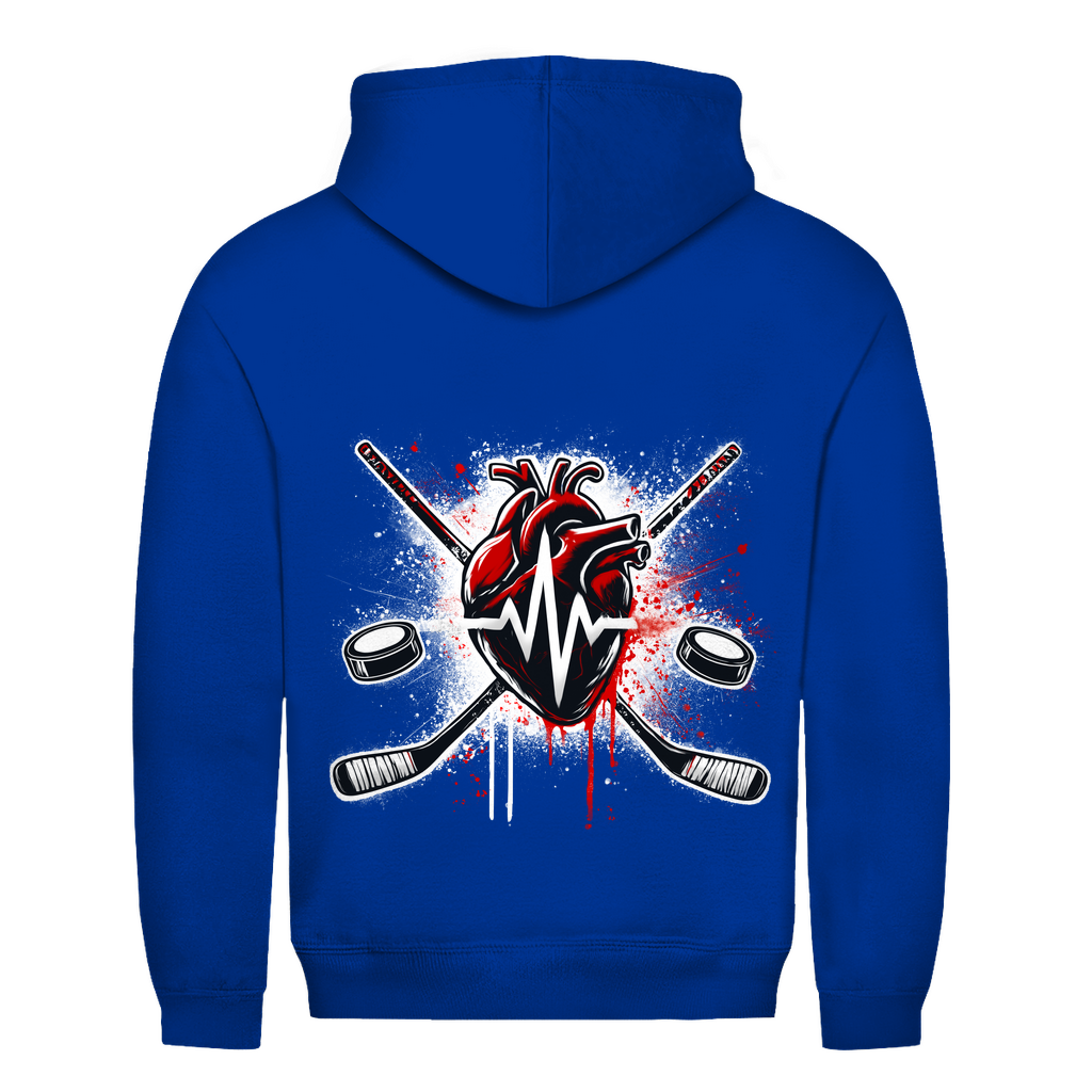 Unisex Hoodie HOCKEY HEARTBEAT (back)