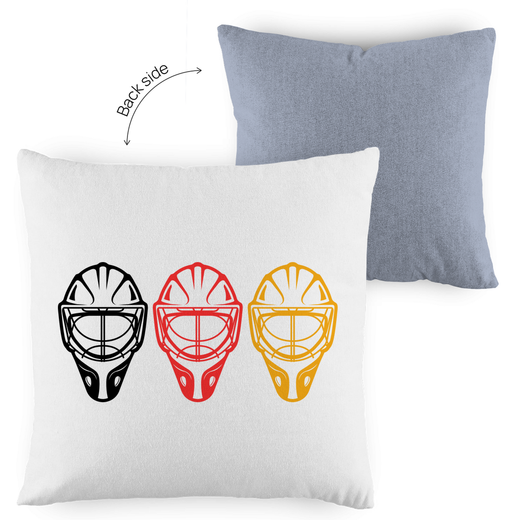 Kopfkissen zweifarbig GOALIE MASKE SCHWARZ-ROT-GOLD