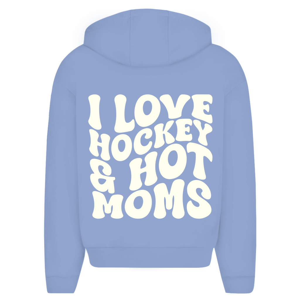 Oversize Zipper I LOVE HOCKEY & HOT MOMS (back)
