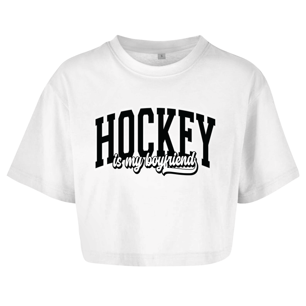 Ladies Crop Top HOCKEY IS MY BOYFRIEND