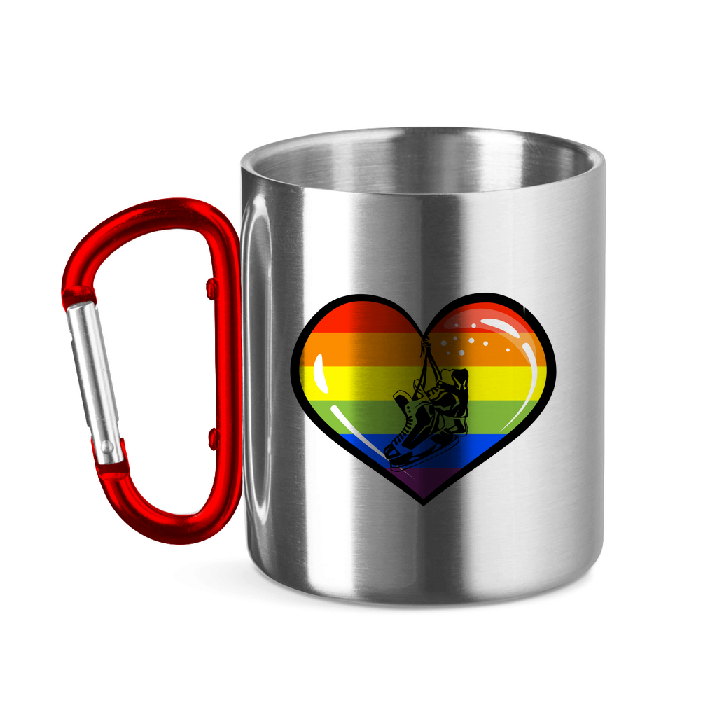 Edelstahltasse RAINBOW SKATE HEART