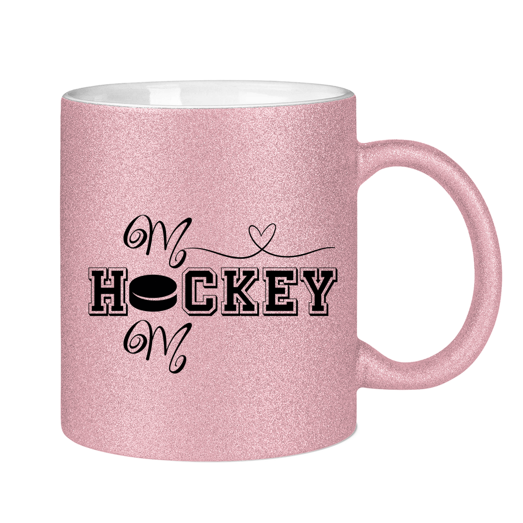 Glitzertasse HOCKEY MOM HEART